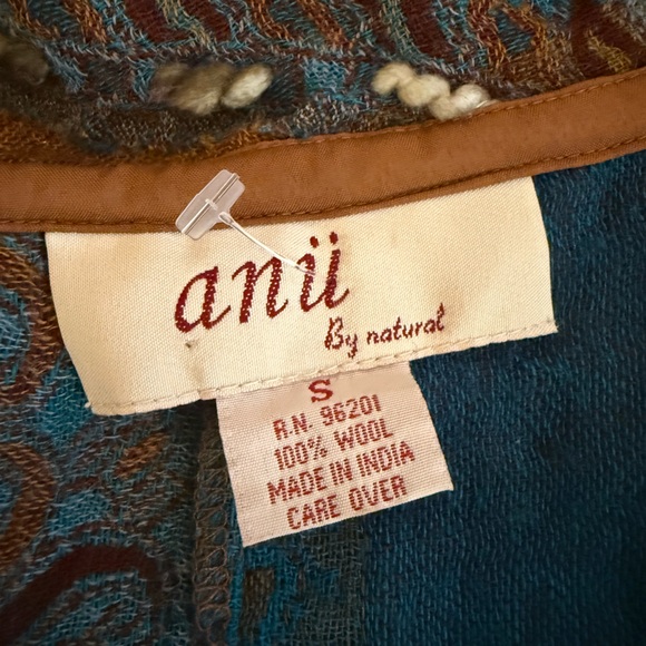 Anu By Natural Vintage Embroidered Boho Patchwork Jacket SMALL Fringe Wool Art - Picture 14 of 14